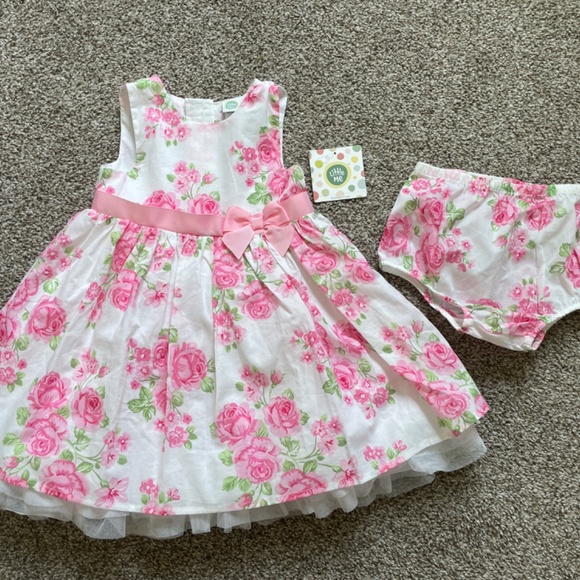 Little Me Special Occassion Rose Floral Dress- 2 Piece- 18 Months NWT - Picture 3 of 4